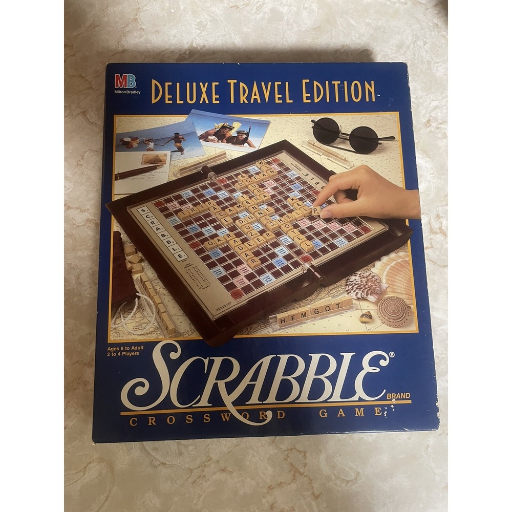 Scrabble Crossword Game Deluxe Travel Edition 1990 Milton‎ Bradley